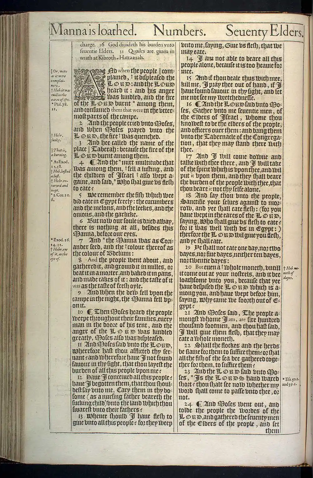 Numbers Chapter 11 Original 1611 KJV Bible Scan