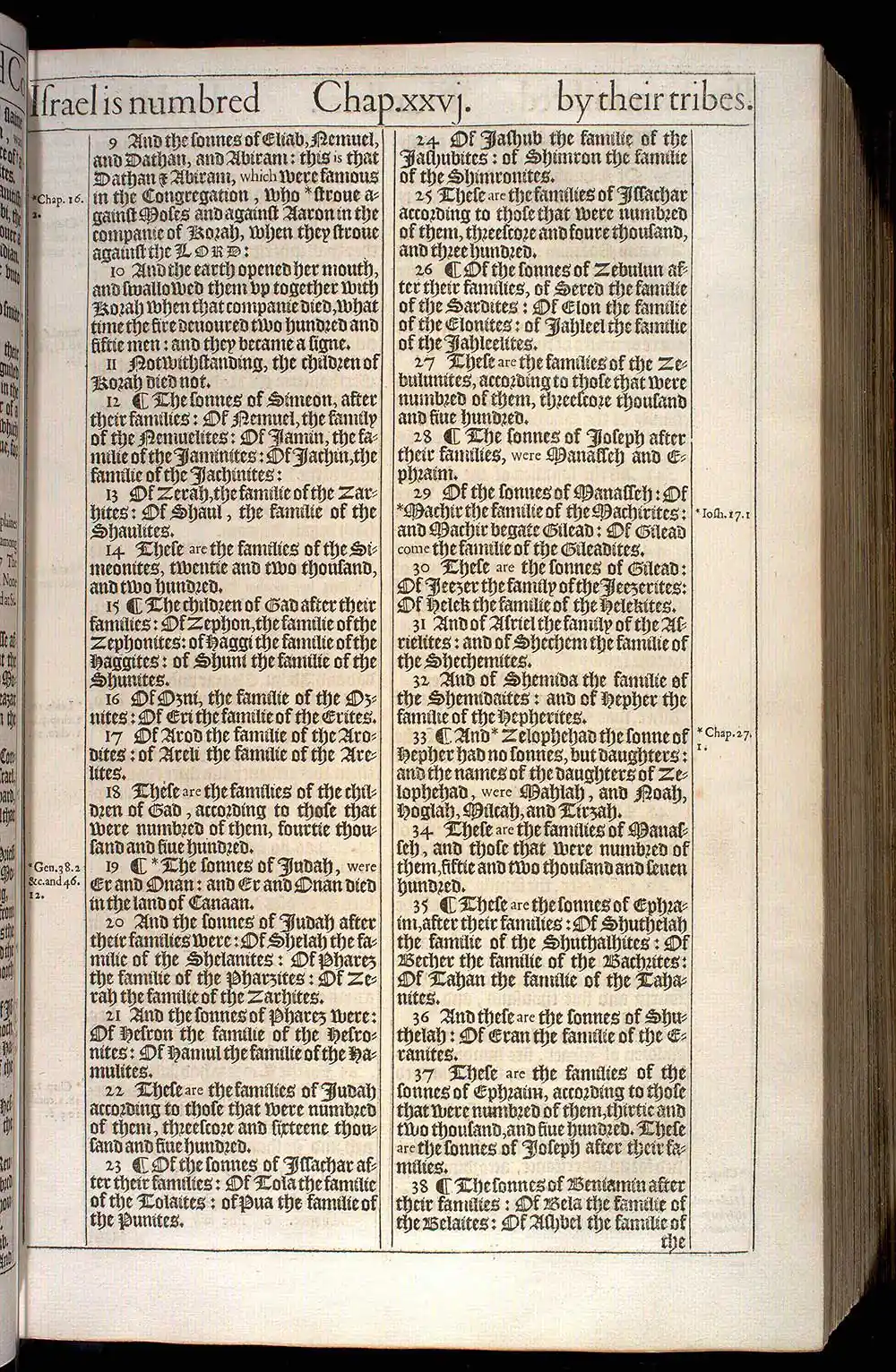 Numbers Chapter 26 Original 1611 KJV Bible Scan