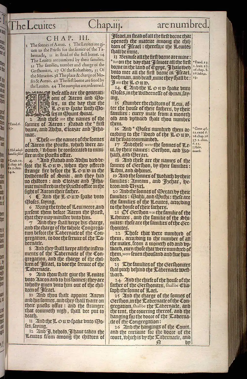 Numbers Chapter 3 Original 1611 KJV Bible Scan