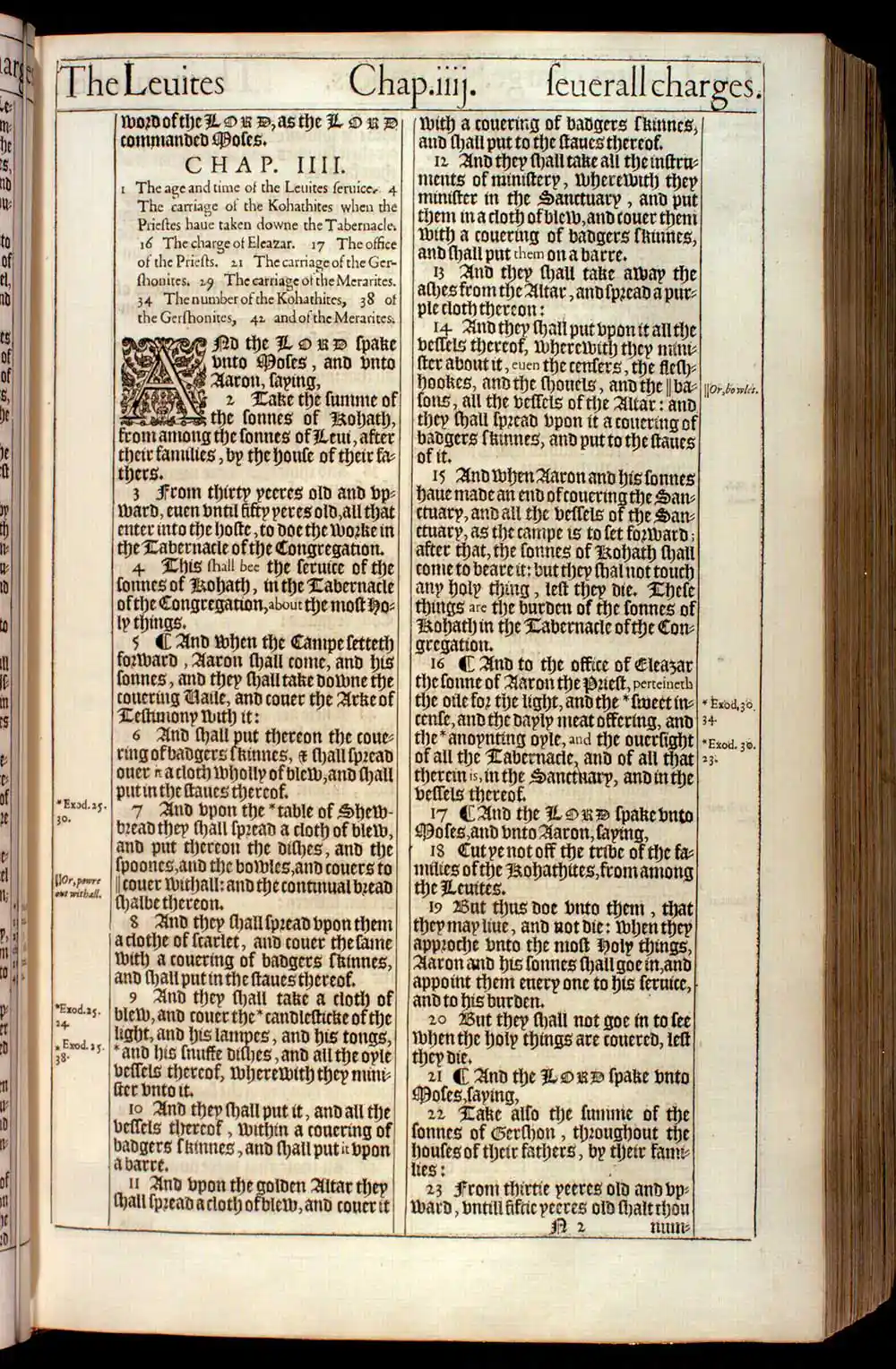 Numbers Chapter 4 Original 1611 KJV Bible Scan