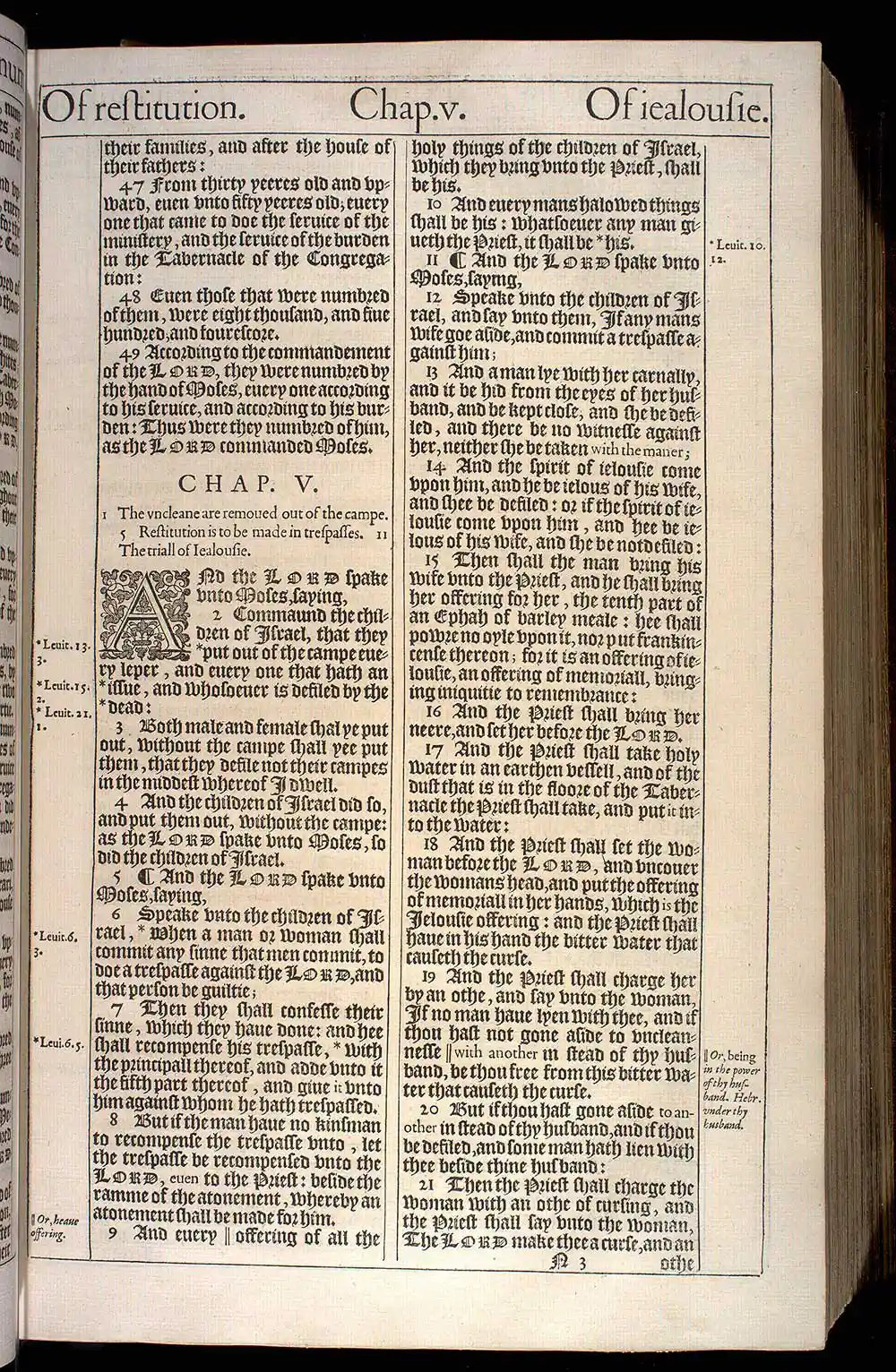 Numbers Chapter 4 Original 1611 KJV Bible Scan