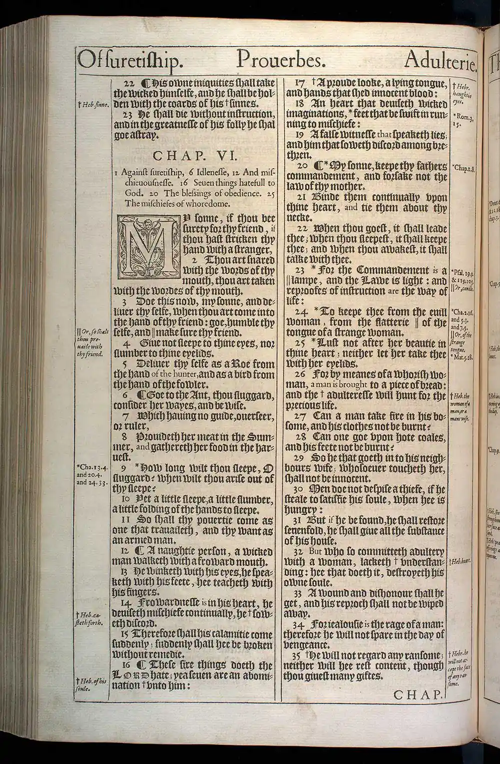 Proverbs Chapter 6 Original 1611 KJV Bible Scan
