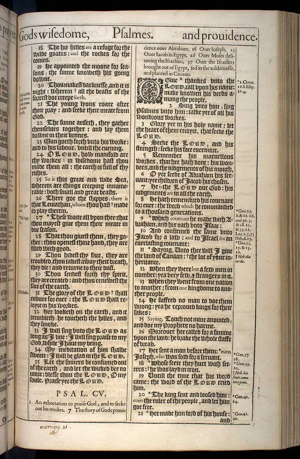 Psalms Chapter 105 Original 1611 KJV Bible Scan