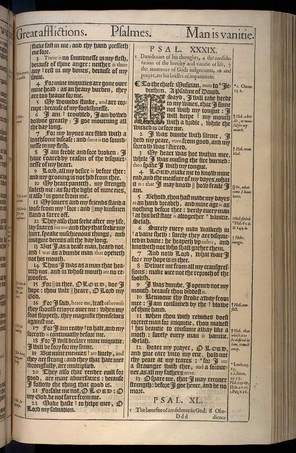Psalms Chapter 38 Original 1611 KJV Bible Scan