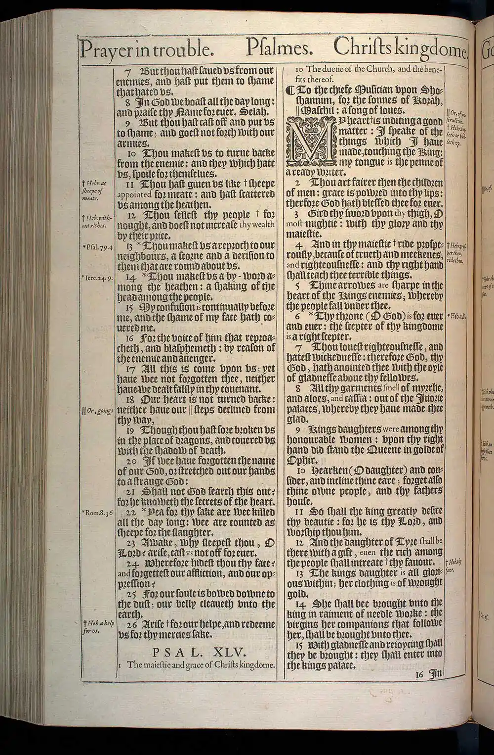 Psalms Chapter 44 Original 1611 KJV Bible Scan
