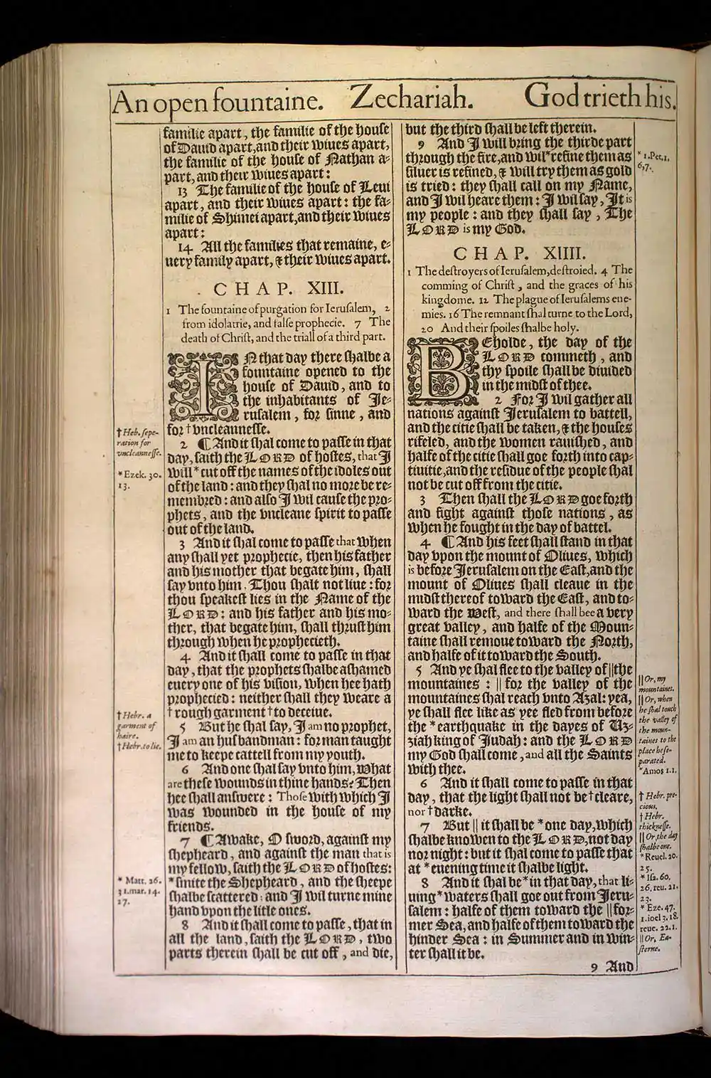 Zechariah Chapter 12 Original 1611 KJV Bible Scan