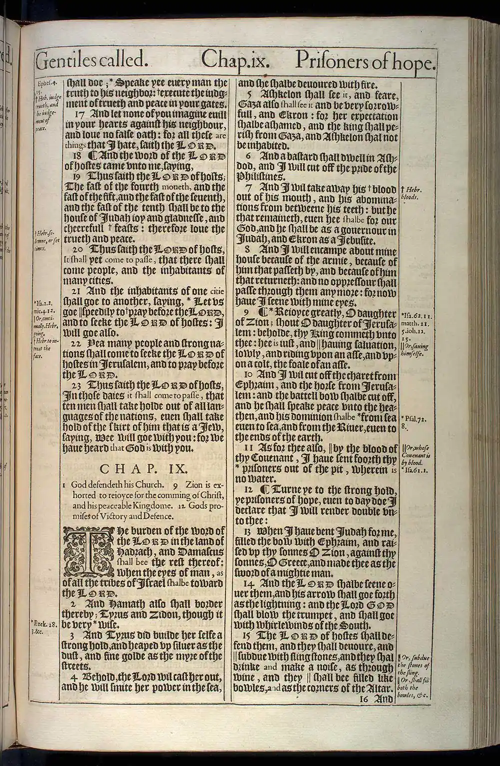 Zechariah Chapter 9 Original 1611 KJV Bible Scan