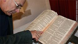 Original 'she' 1611 King James Bible found in church - image courtesy Richard Allen Greene, CNN
